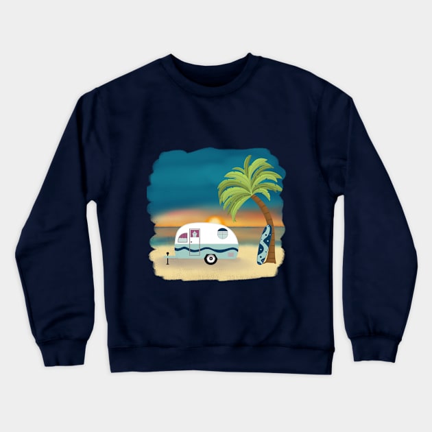 Beach caravan fun Crewneck Sweatshirt by VoulaDesigns